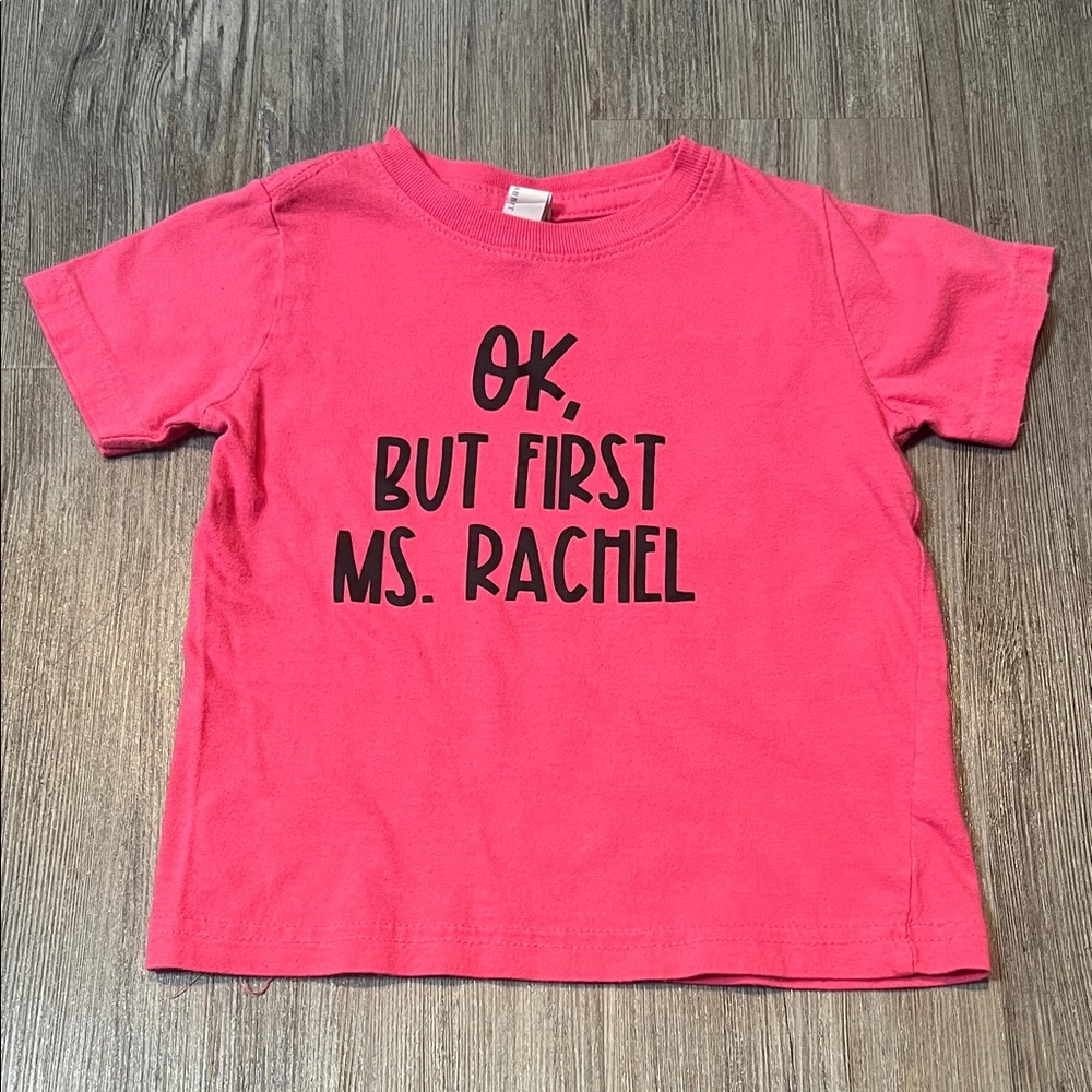 Rabbit Skins Pink Kids Tee with Fun Text